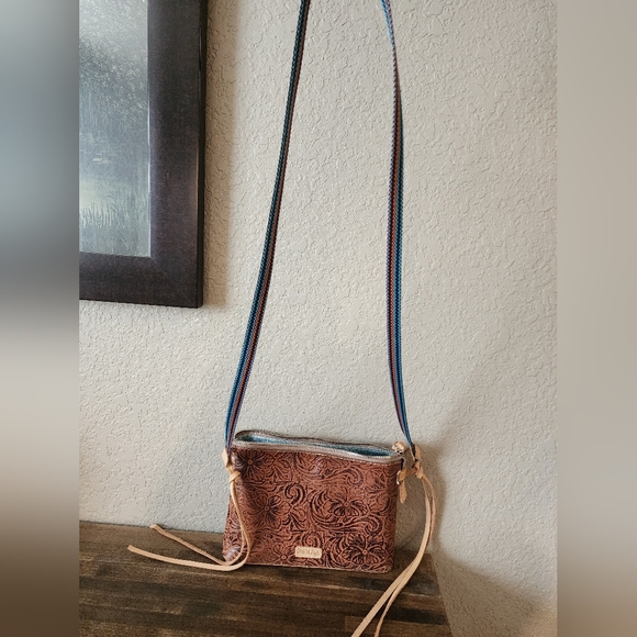 Consuela Sally Midtown Crossbody Purse And Sally Card Organizer Embossed Leather - Picture 10 of 13